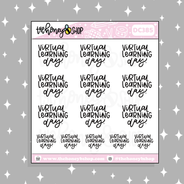 Virtual Learning Day Lettering Doodle Sticker
