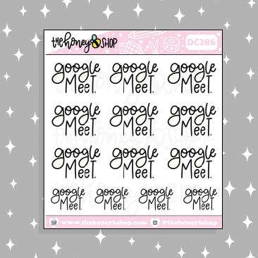 Google Meet Lettering Doodle Sticker
