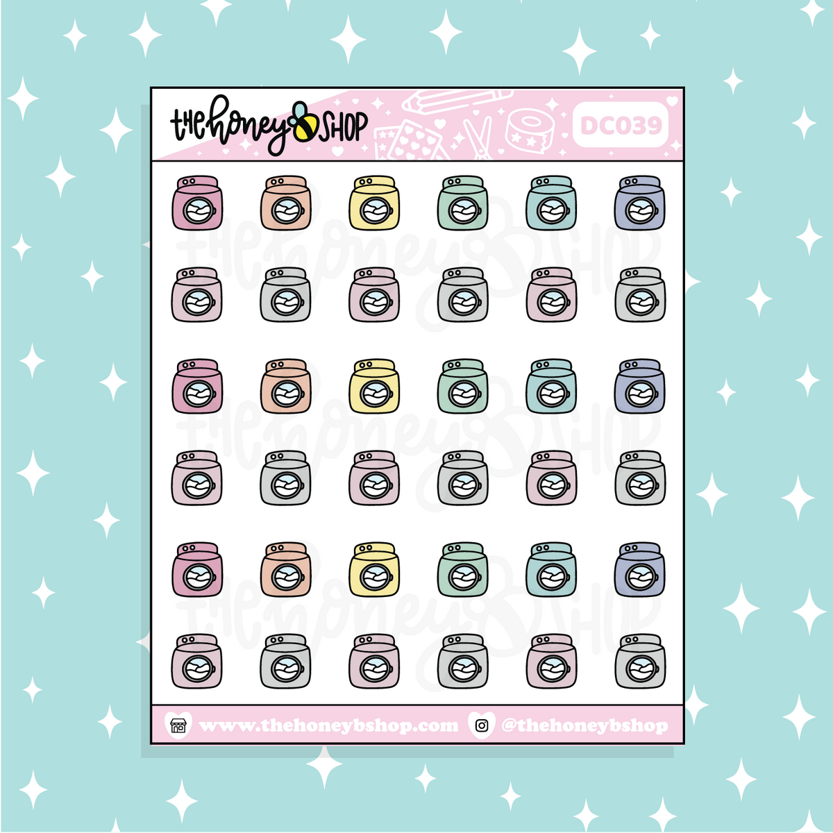 Laundry Washer Icon Doodle Sticker