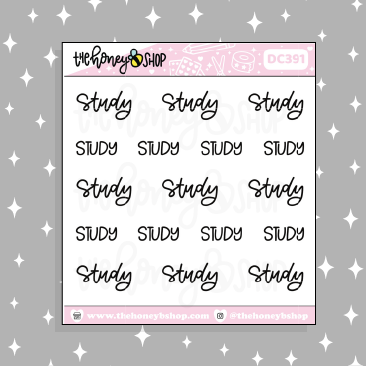 Study Lettering Doodle Sticker
