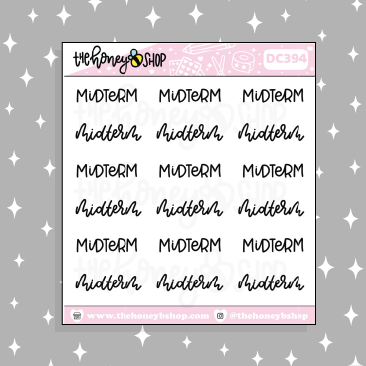 Midterm Lettering Doodle Sticker
