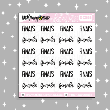 Finals Lettering Doodle Sticker
