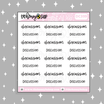 Discussion Lettering Doodle Sticker