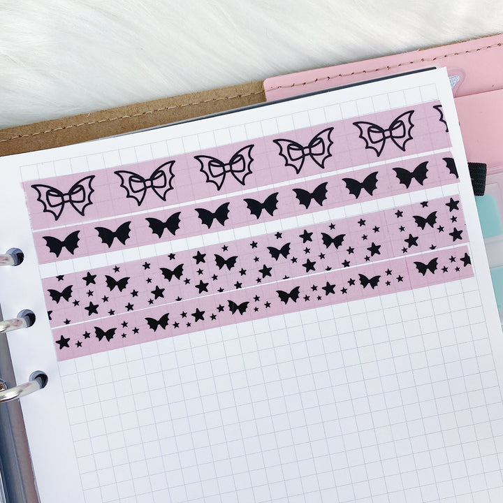 Pastel Pink Bat Bow Magic Washi Bundle