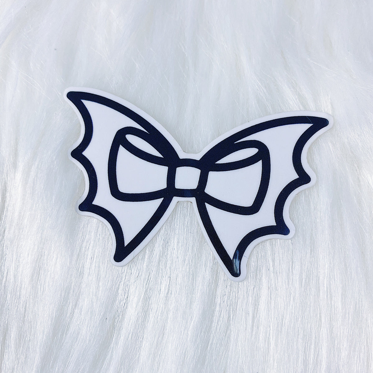 Black Bat Bow CLEAR Vinyl Sticker Die Cut