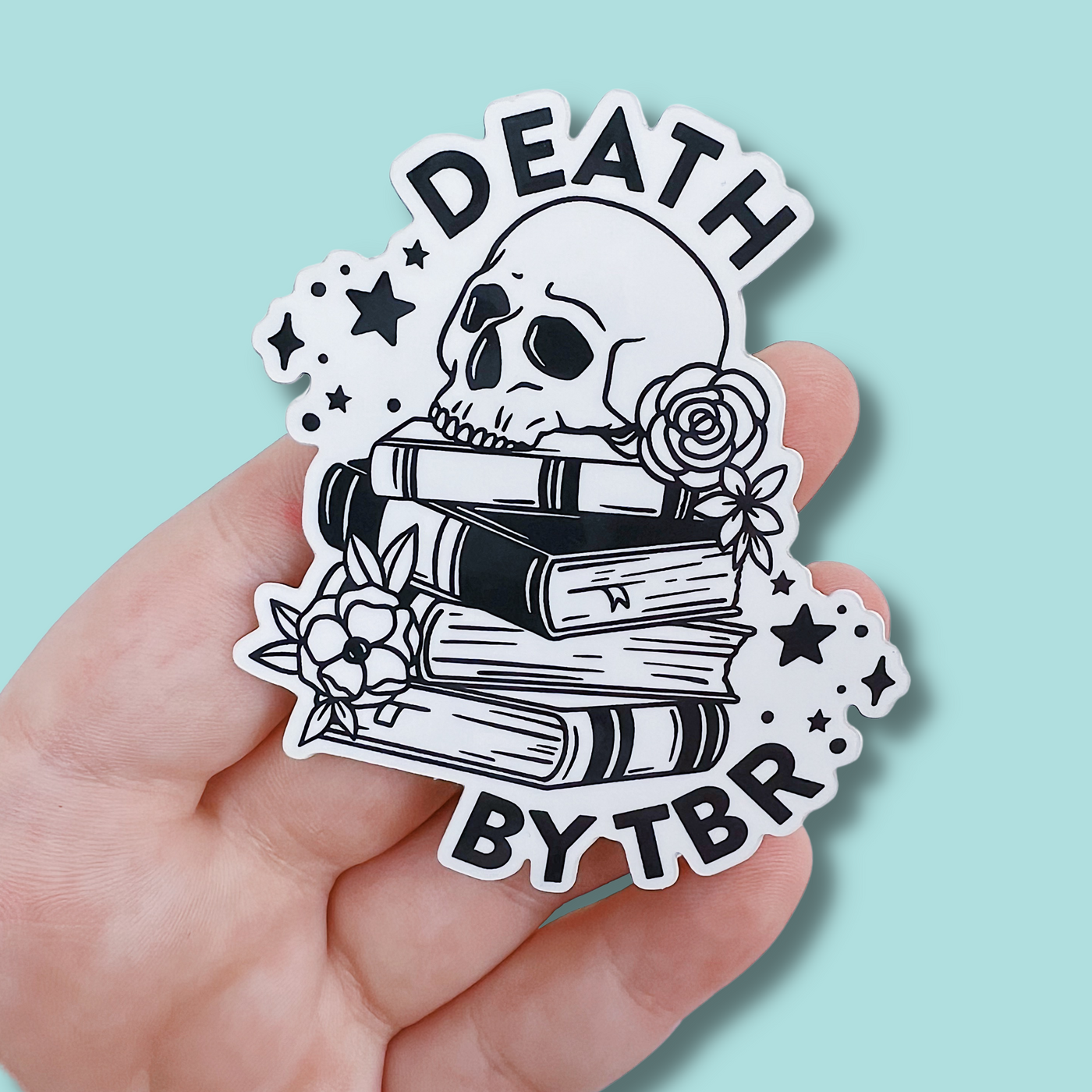 Death By TBR *To Be Read* Vinyl Sticker Die Cut