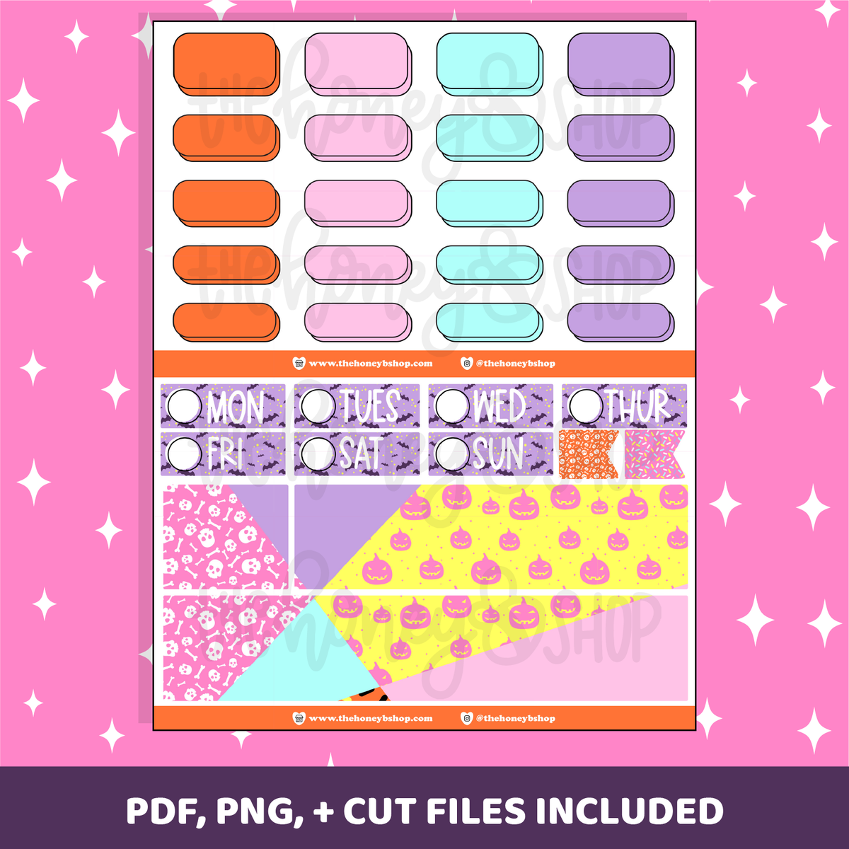Cute and Spoopy Printable Weekly Kit | Vertical Planner | Printable Planner Stickers
