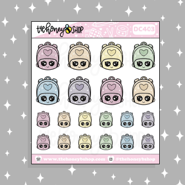 Kawaii Pastel Backpacks Doodle Sticker