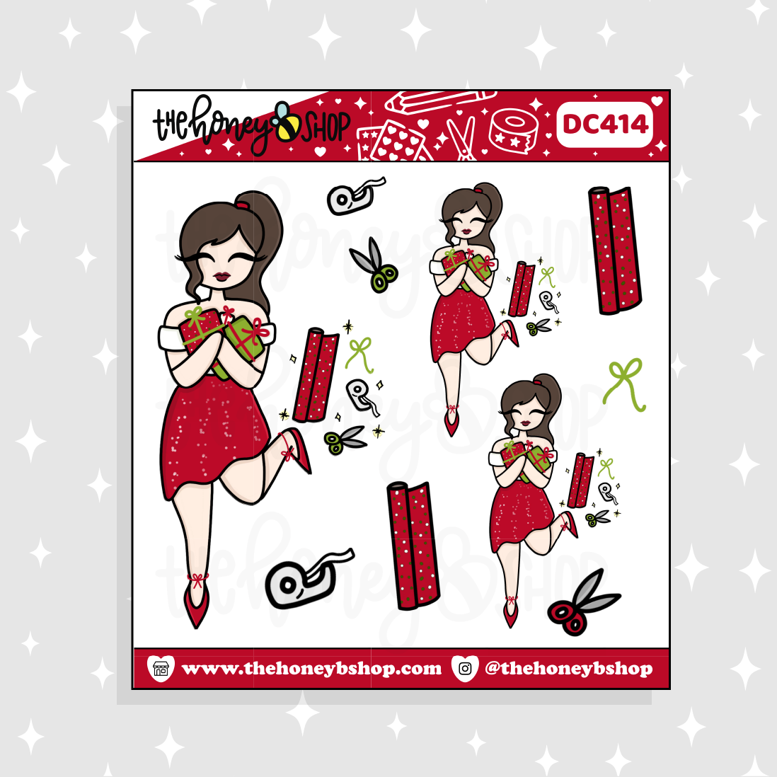 Traditional Presents Babe Doodle Sticker | Choose your Skin Tone!