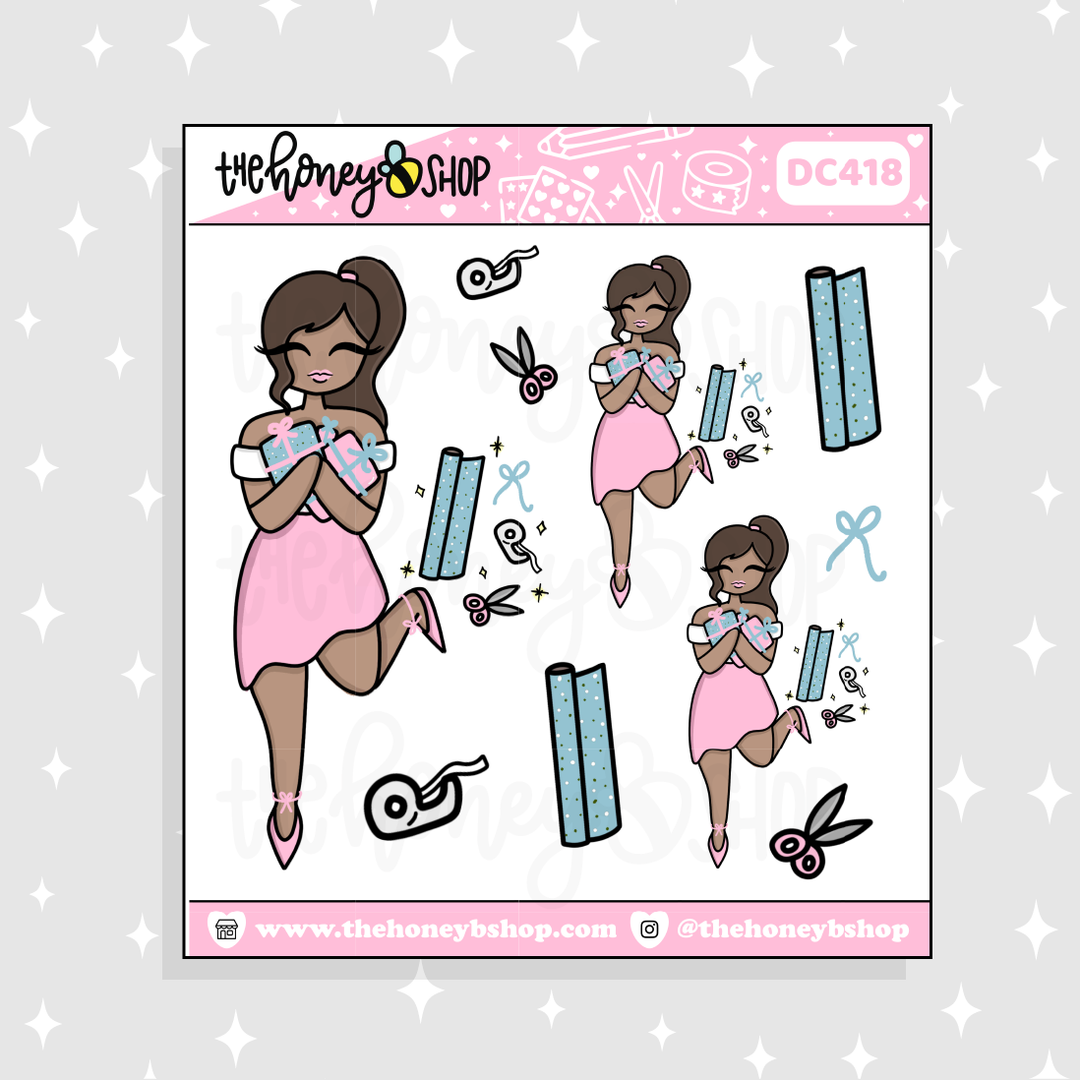 Pastel Presents Babe Doodle Sticker | Choose your Skin Tone!