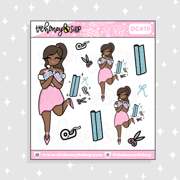 Pastel Presents Babe Doodle Sticker | Choose your Skin Tone!