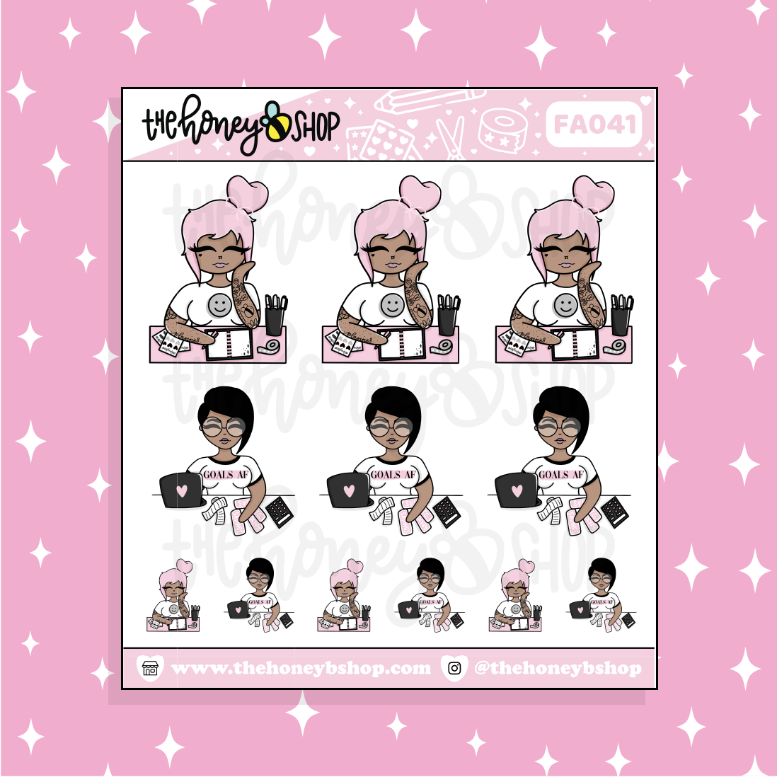 Boss Babe Doodle Sticker | Choose your Skin Tone!