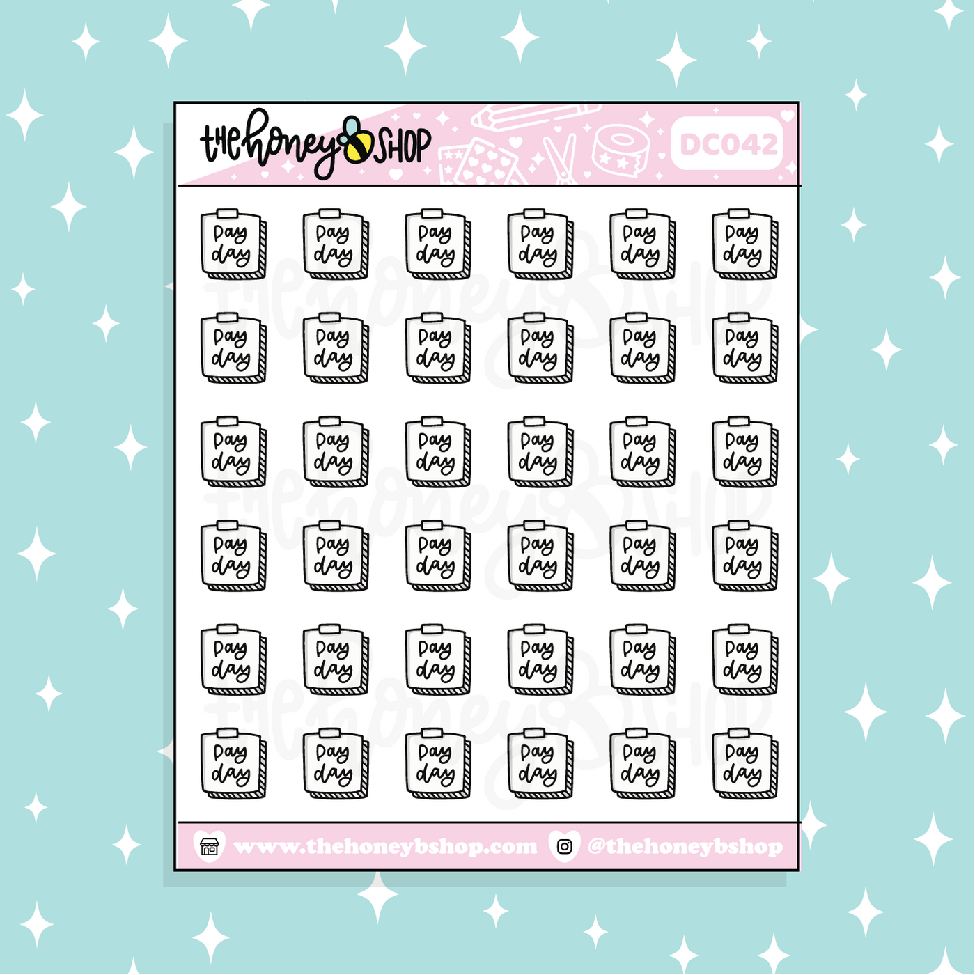 Pay Day Post It Note Doodle Sticker | TheHoneyBShop