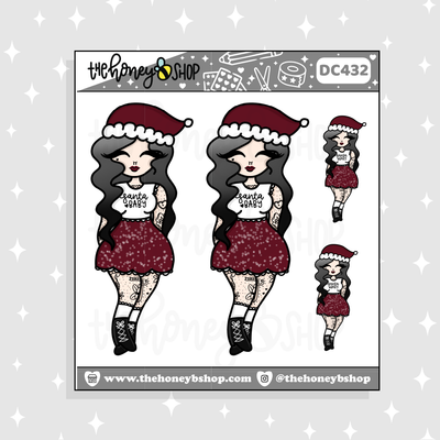 Traditional Tattooed Santa Baby Babe Doodle Sticker | Choose your Skin Tone!
