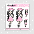 Pastel Tattooed Santa Baby Babe Doodle Sticker | Choose your Skin Tone!