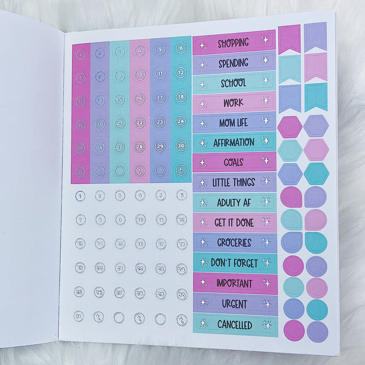 Celebration Sticker Book | Matte Sticker Paper | 10 Pages | Holo Foiled