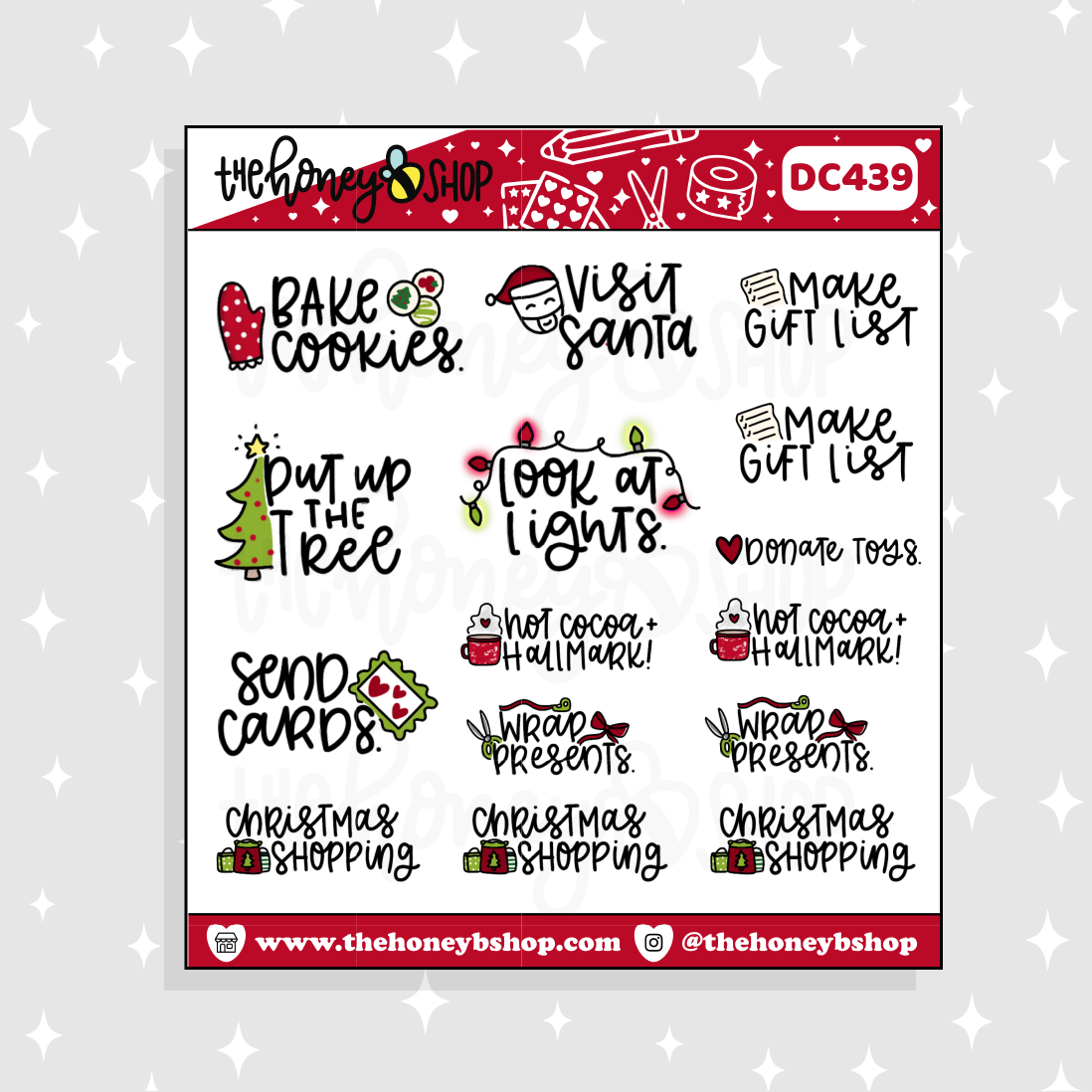 Traditional Christmas Bucket List Doodle Sticker