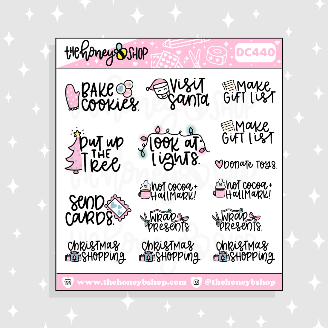 Pastel Christmas Bucket List Doodle Sticker