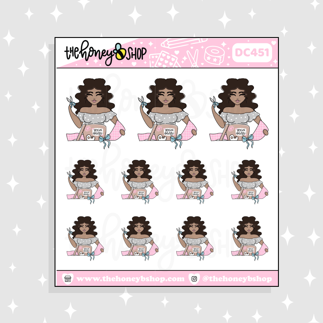 Pastel Christmas Wrapping Babe Doodle Sticker | Choose your Skin Tone!