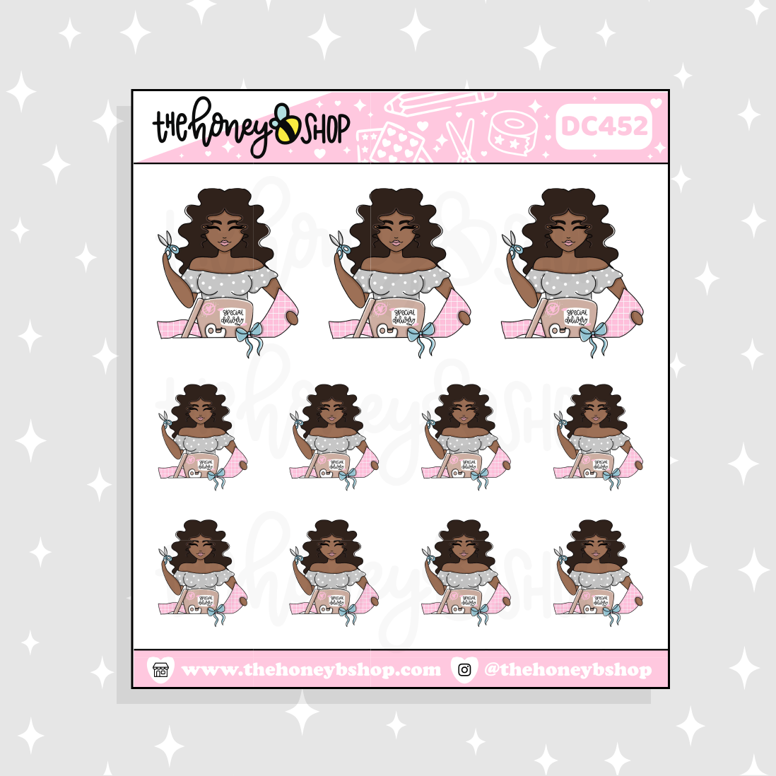Pastel Christmas Wrapping Babe Doodle Sticker | Choose your Skin Tone!