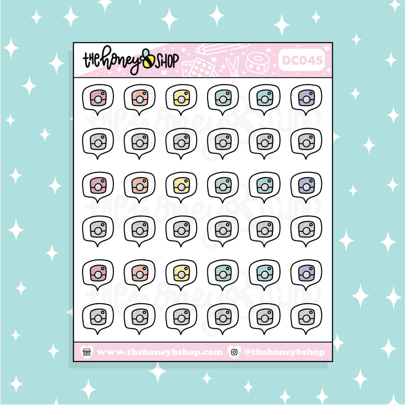 Instagram Icon Bubble Doodle Sticker