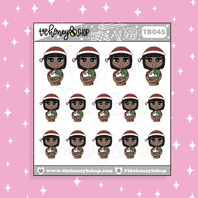 Christmas Happy Mail BabeBees Doodle Sticker | Choose Your Skin Tone!