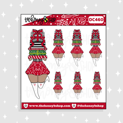 Traditional Stacked Presents Babe Doodle Sticker | Choose your Skin Tone!