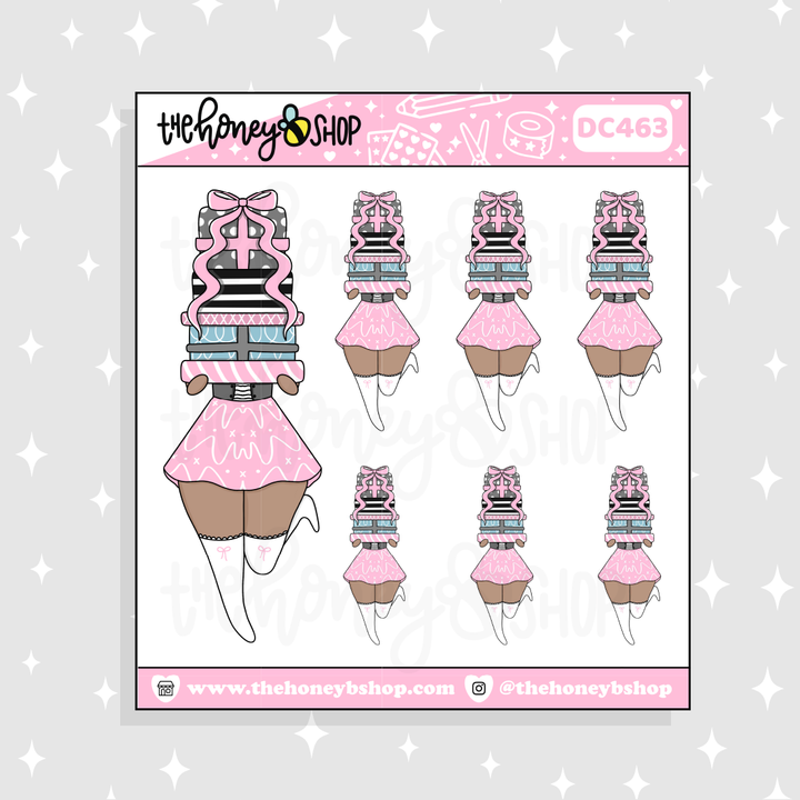 Pastel Stacked Presents Babe Doodle Sticker | Choose your Skin Tone!