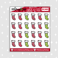 Traditional Christmas Stockings Doodle Sticker