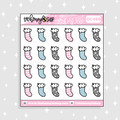 Doodle de medias navideñas en colores pastel Pegatina