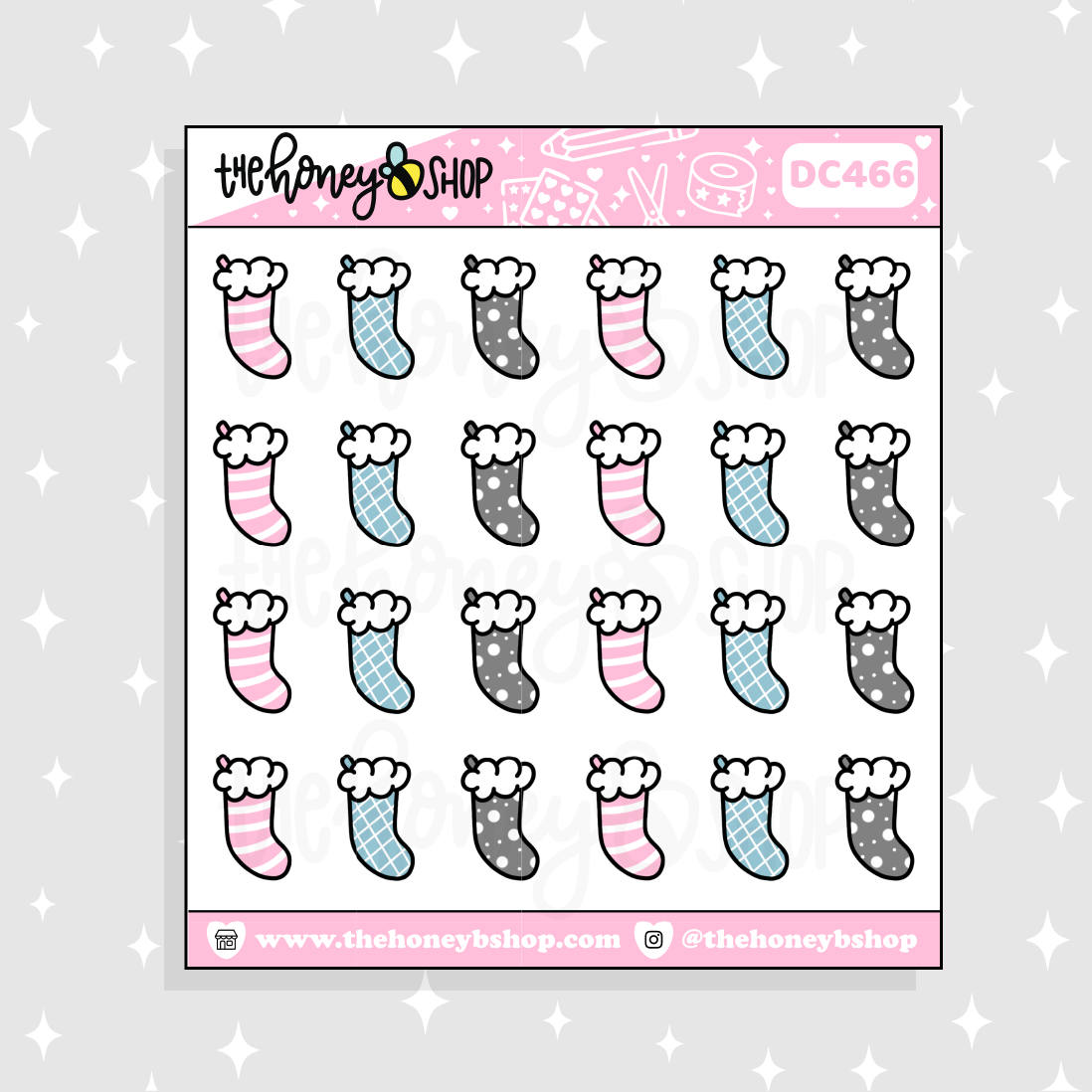 Doodle de medias navideñas en colores pastel Pegatina