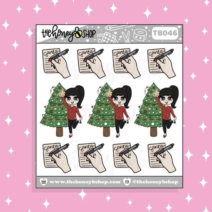 Christmas Time BabeBees Doodle Sticker | Choose Your Skin Tone!