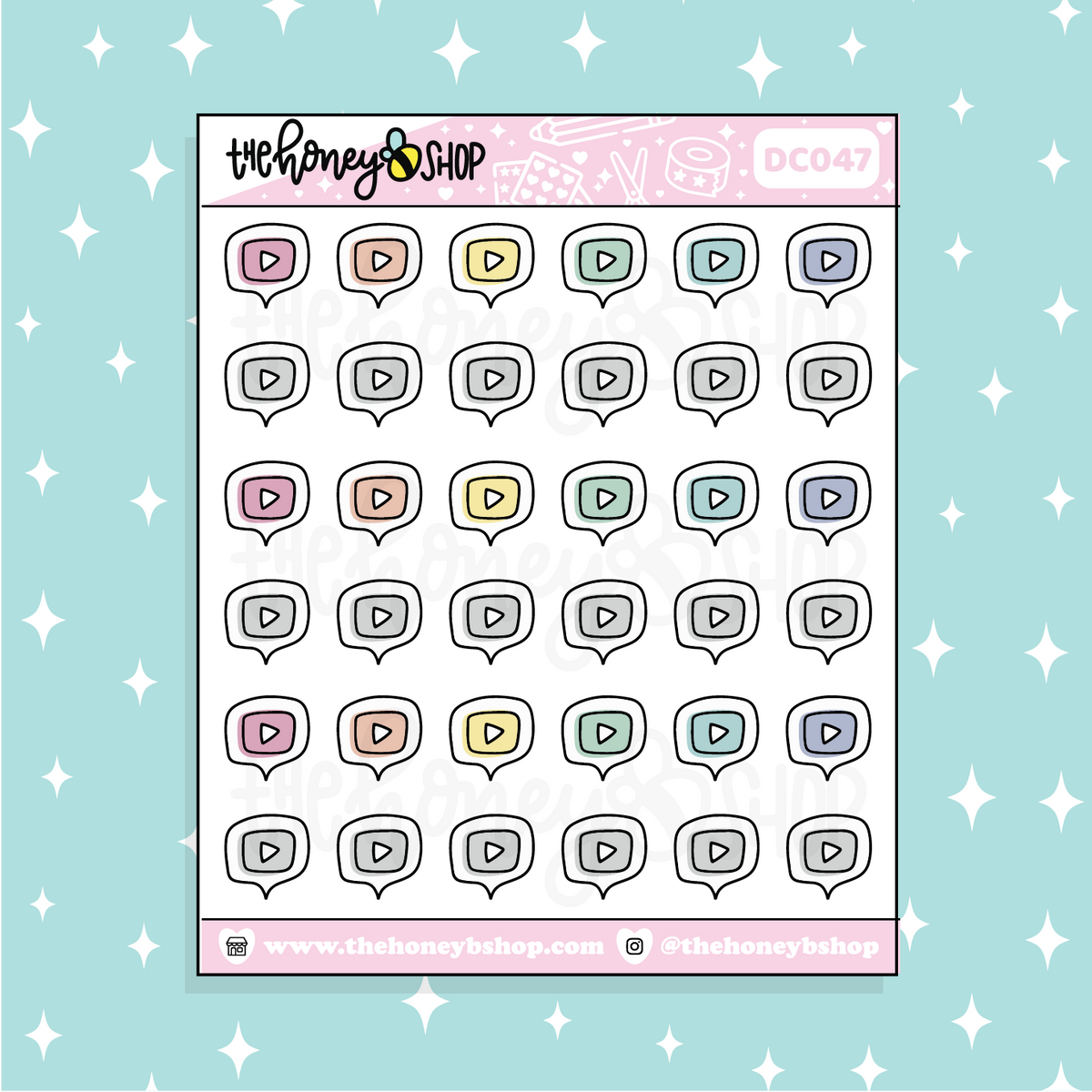 YouTube Icon Bubble Doodle Sticker