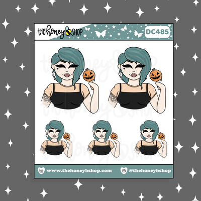 Pumpkin Pop Babe Doodle Sticker | Choose your Skin Tone!