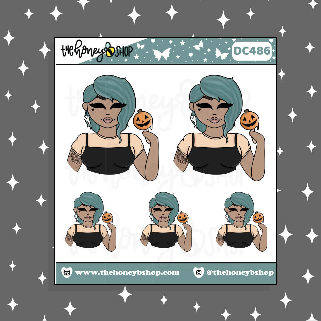 Pumpkin Pop Babe Doodle Sticker | Choose your Skin Tone!