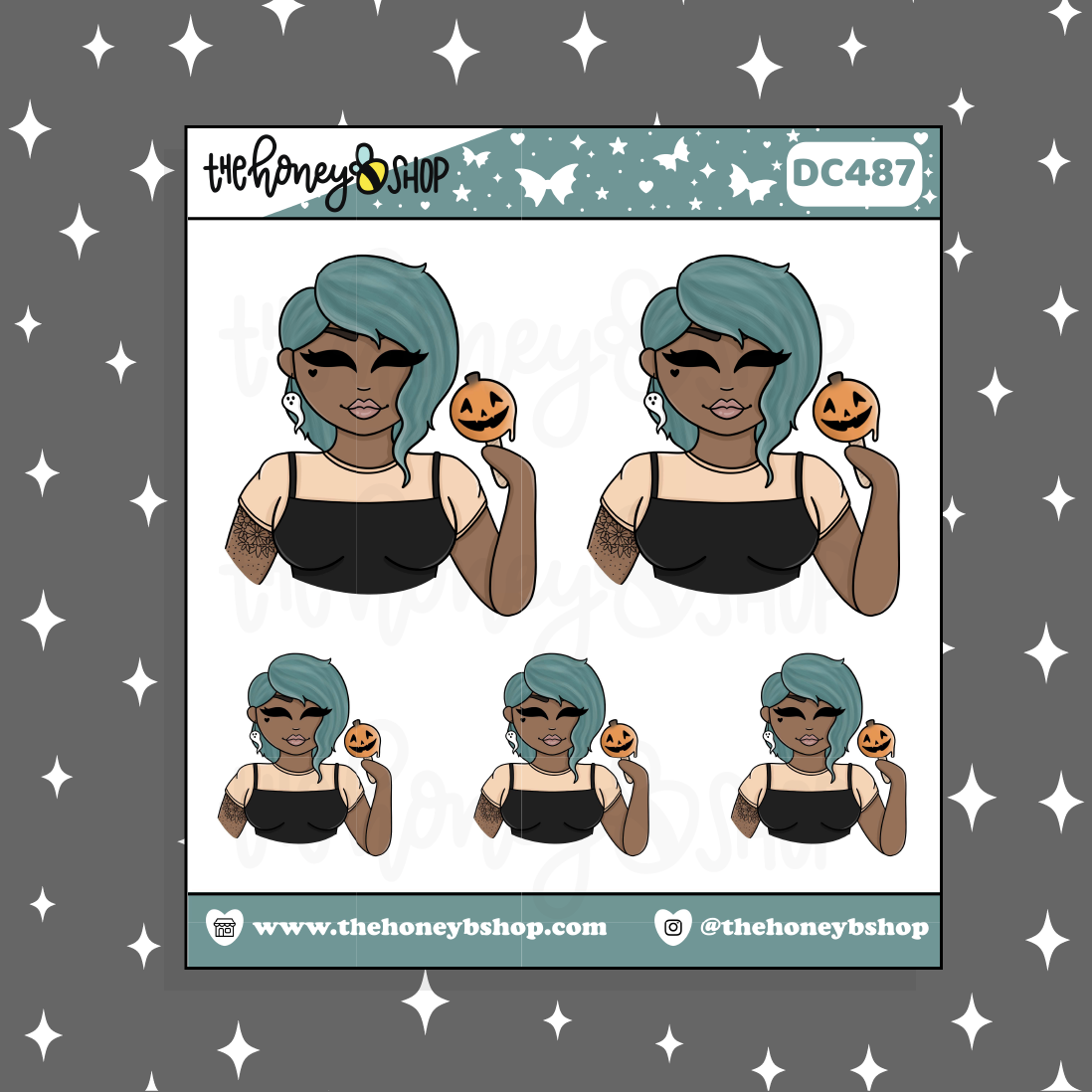 Pumpkin Pop Babe Doodle Sticker | Choose your Skin Tone!