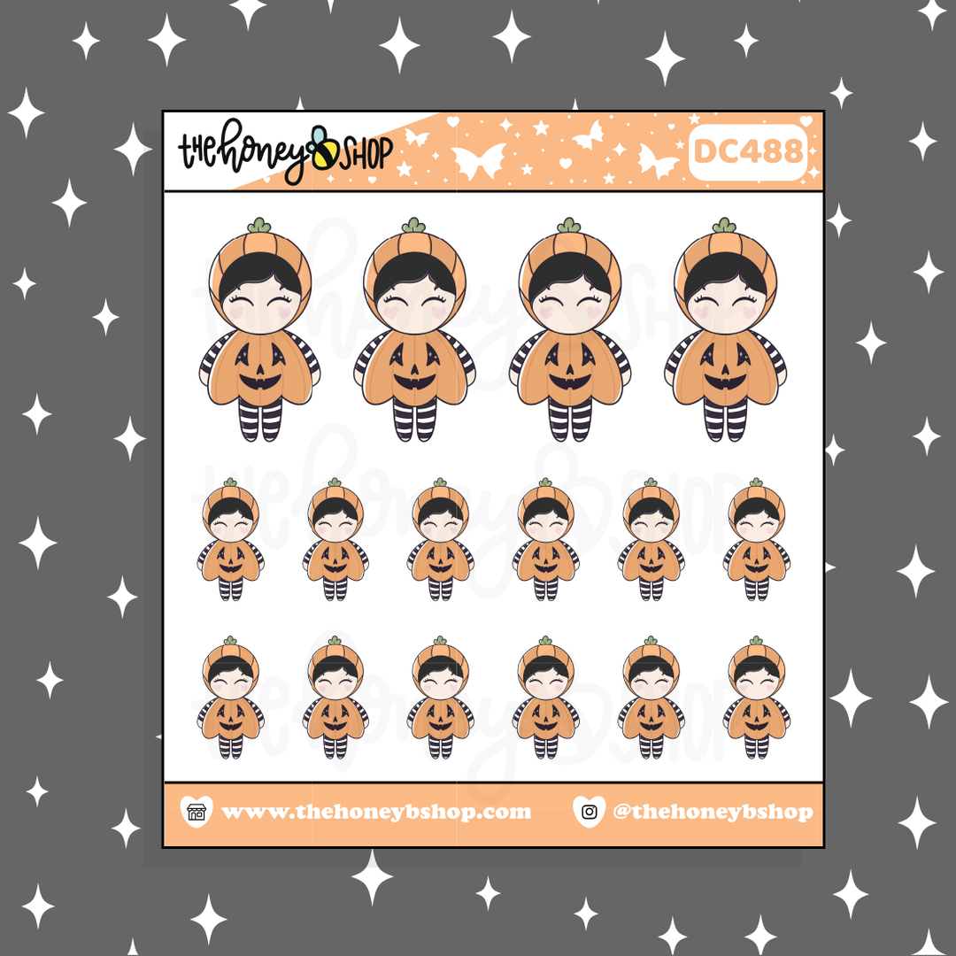 Pegatina de Doodle de Cuties de Calabaza | ¡Elige tu tono de piel!