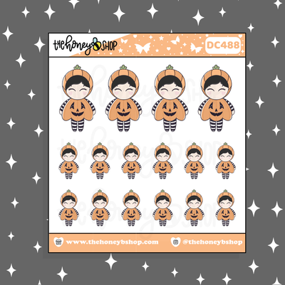 Pumpkin Cuties Doodle Sticker | Choose your Skin Tone!