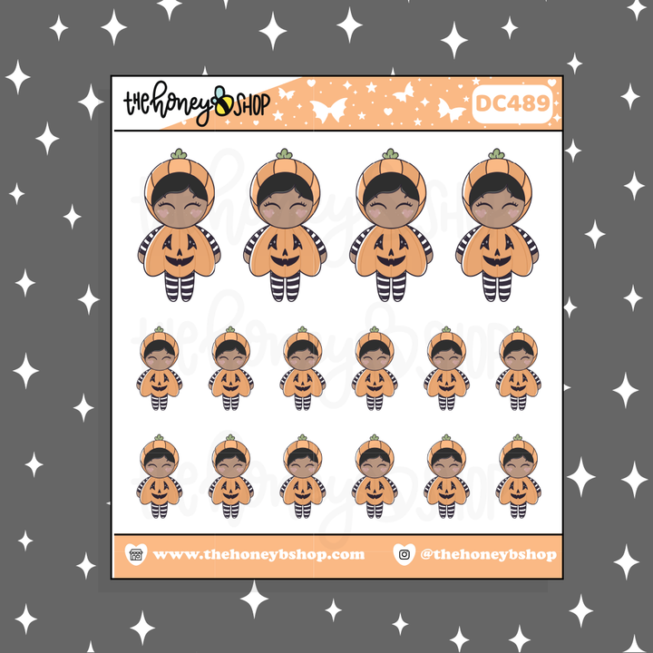 Pumpkin Cuties Doodle Sticker | Choose your Skin Tone!