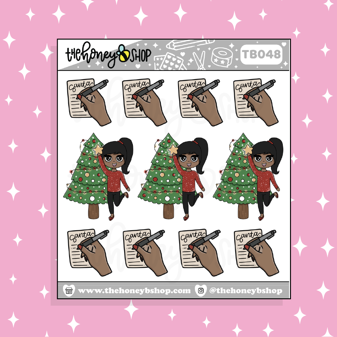 Christmas Time BabeBees Doodle Sticker | Choose Your Skin Tone!