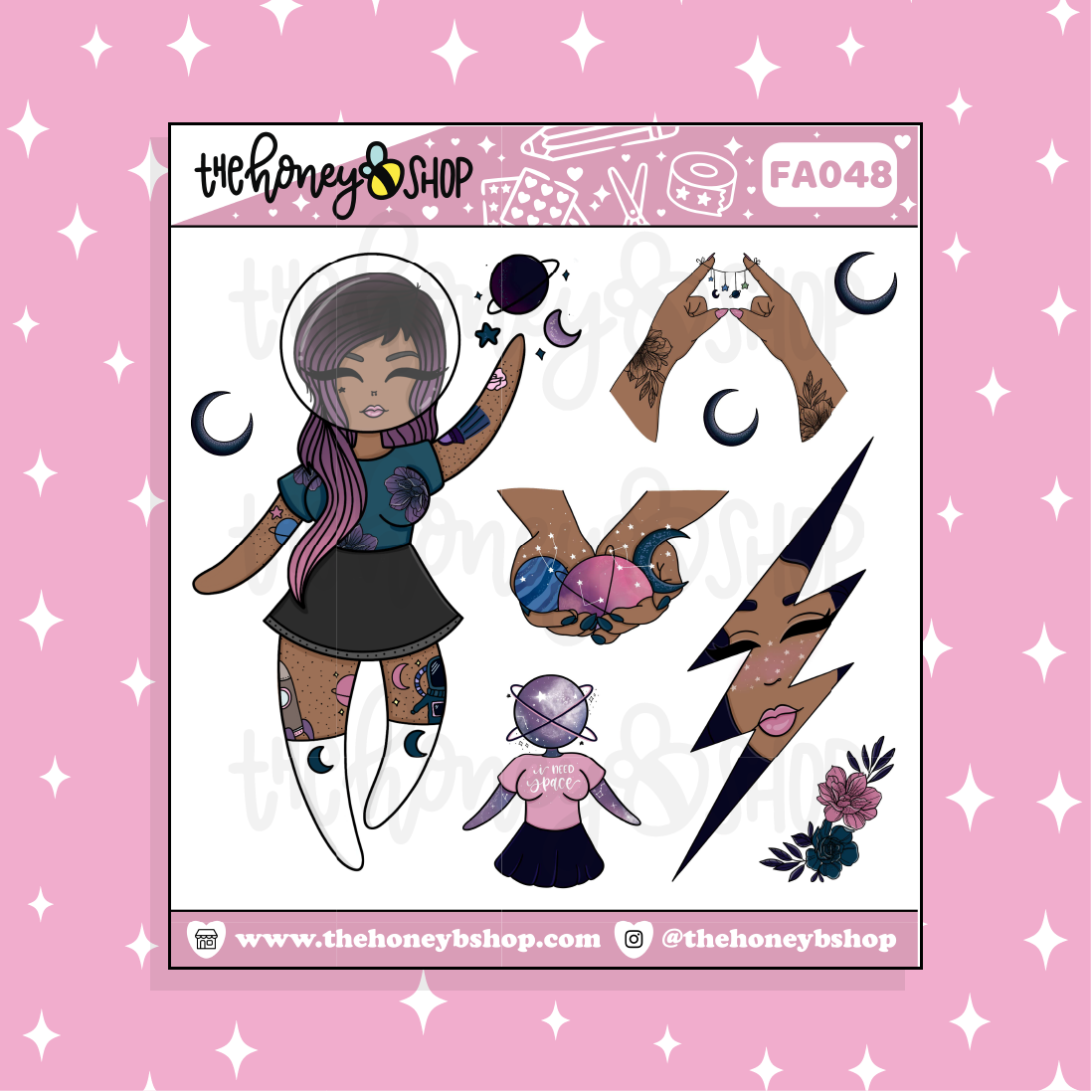 Space Babe 3.0 Babe Doodle Sticker | Choose your Skin Tone!