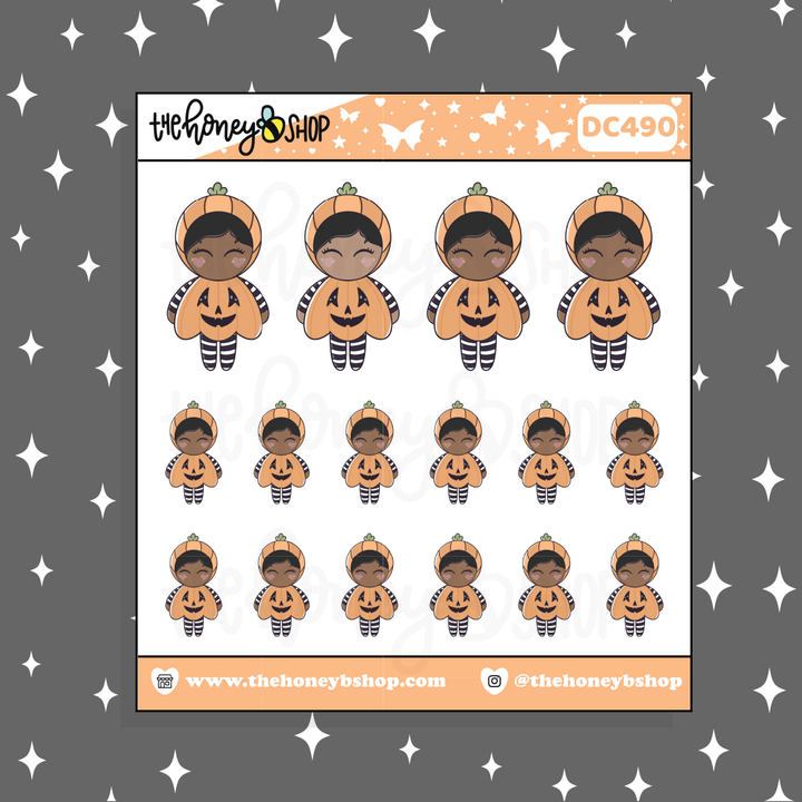 Pumpkin Cuties Doodle Sticker | Choose your Skin Tone!