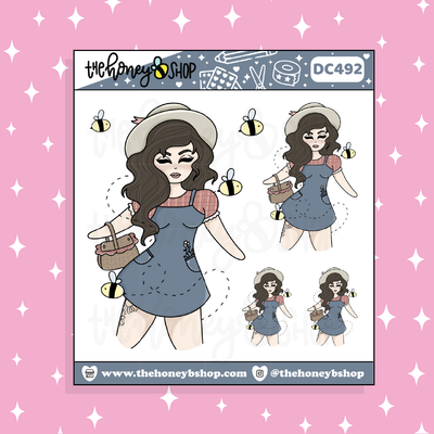Lovely Picnic Babe Doodle Sticker | Choose Your Skin Tone!
