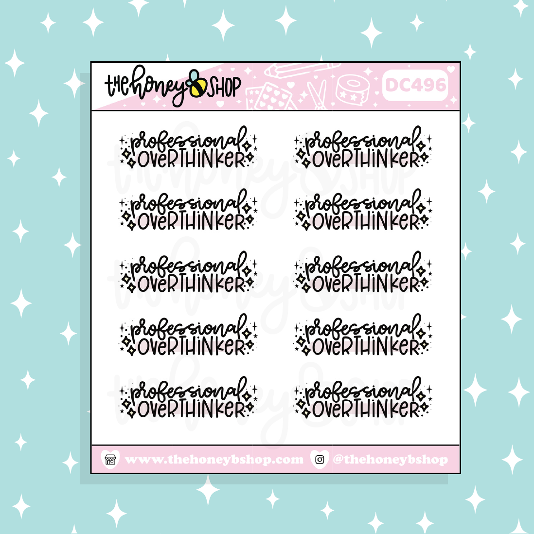 Professional Overthinker Doodle Sticker