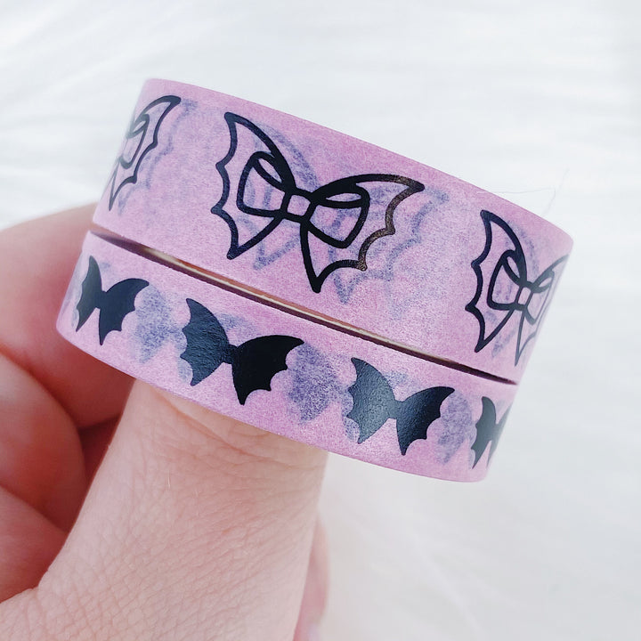 Pastel Pink Bat Bow Washi Bundle