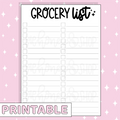 Grocery List Printable Bee-6 Full Page Sticker | B6 Planner | Printable Planner Stickers