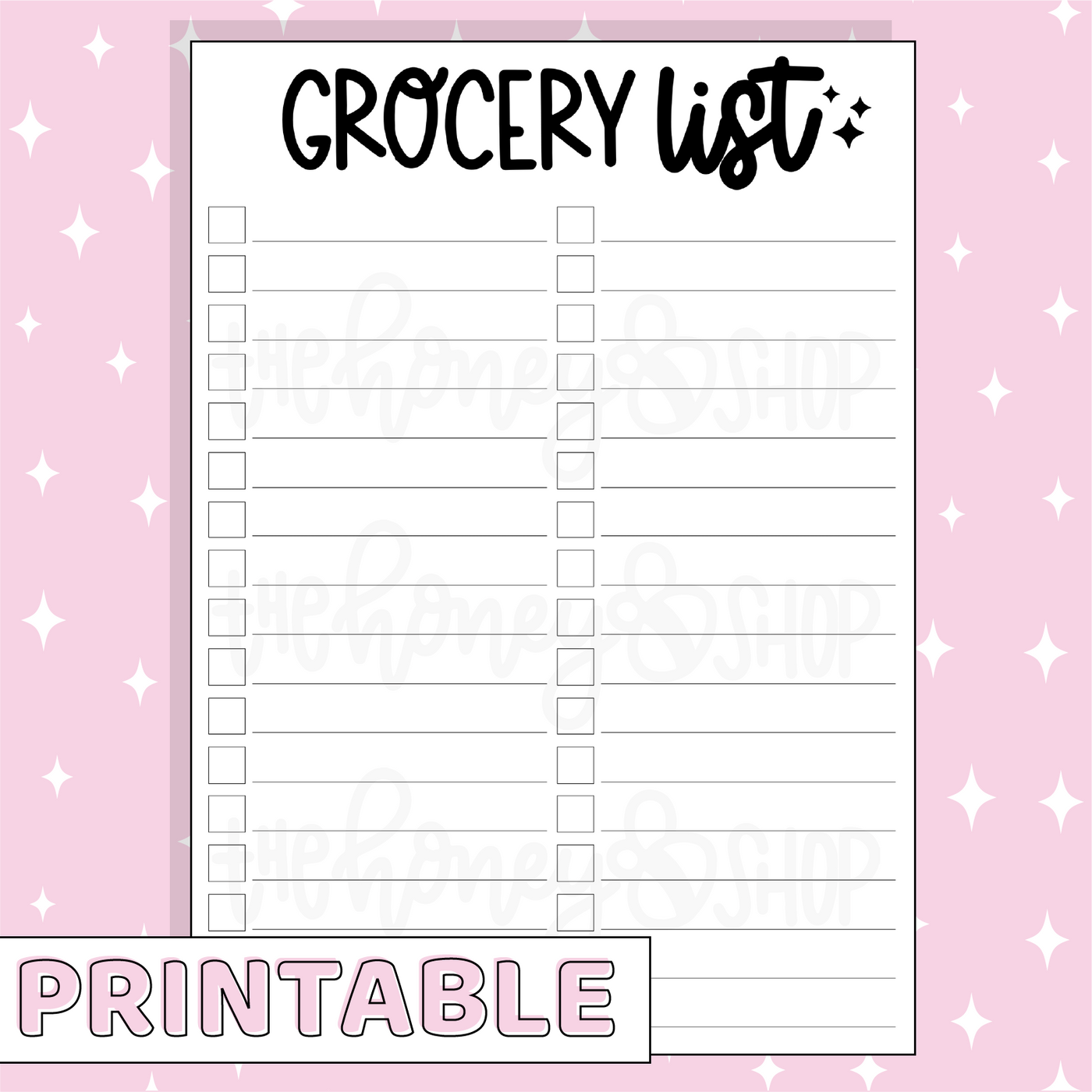 Grocery List Printable Bee 6 Full Page Sticker B6 Planner Printabl grocery-list-printable-bee-6-full-page-sticker-b6-planner-printabl