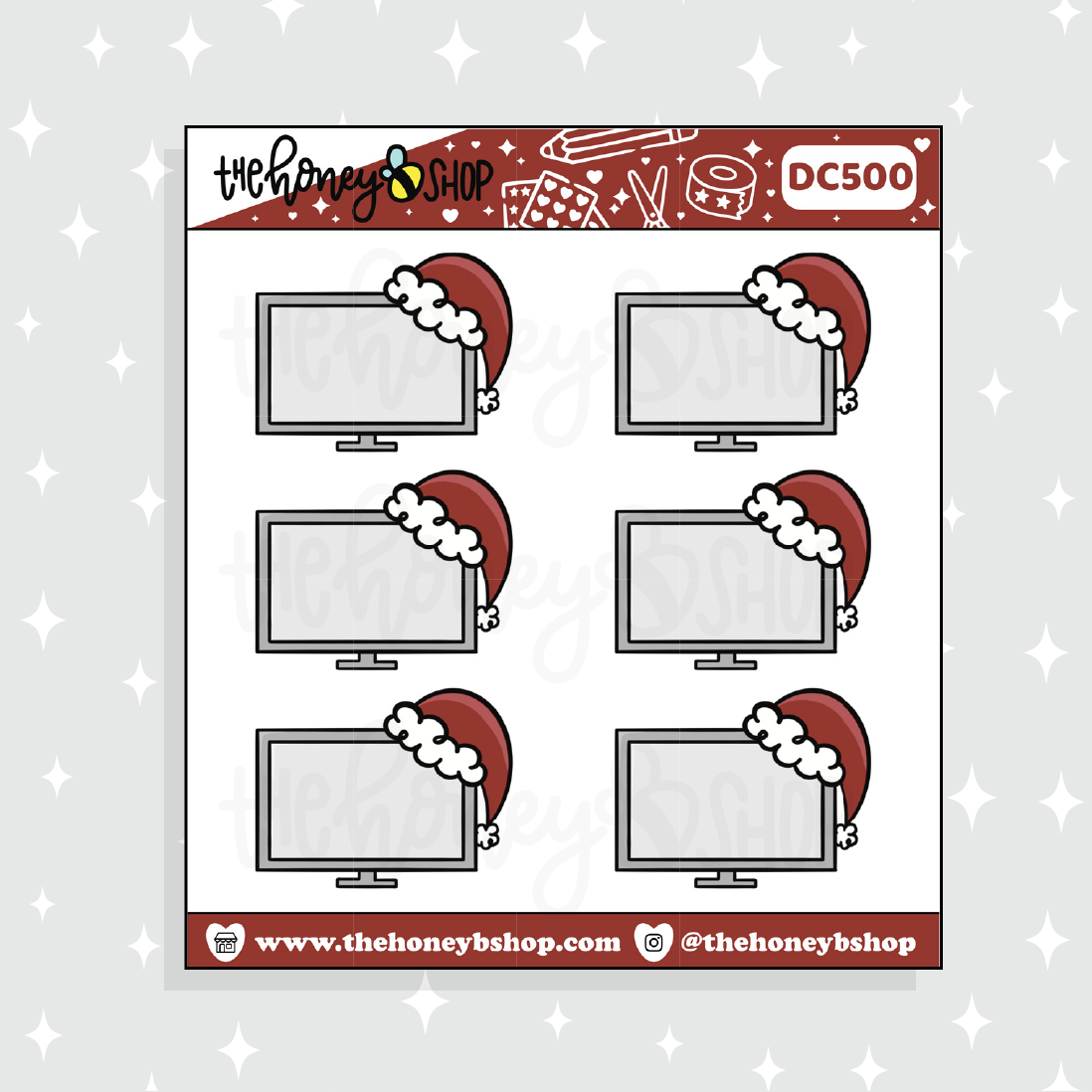 Santa TV Doodle Sticker