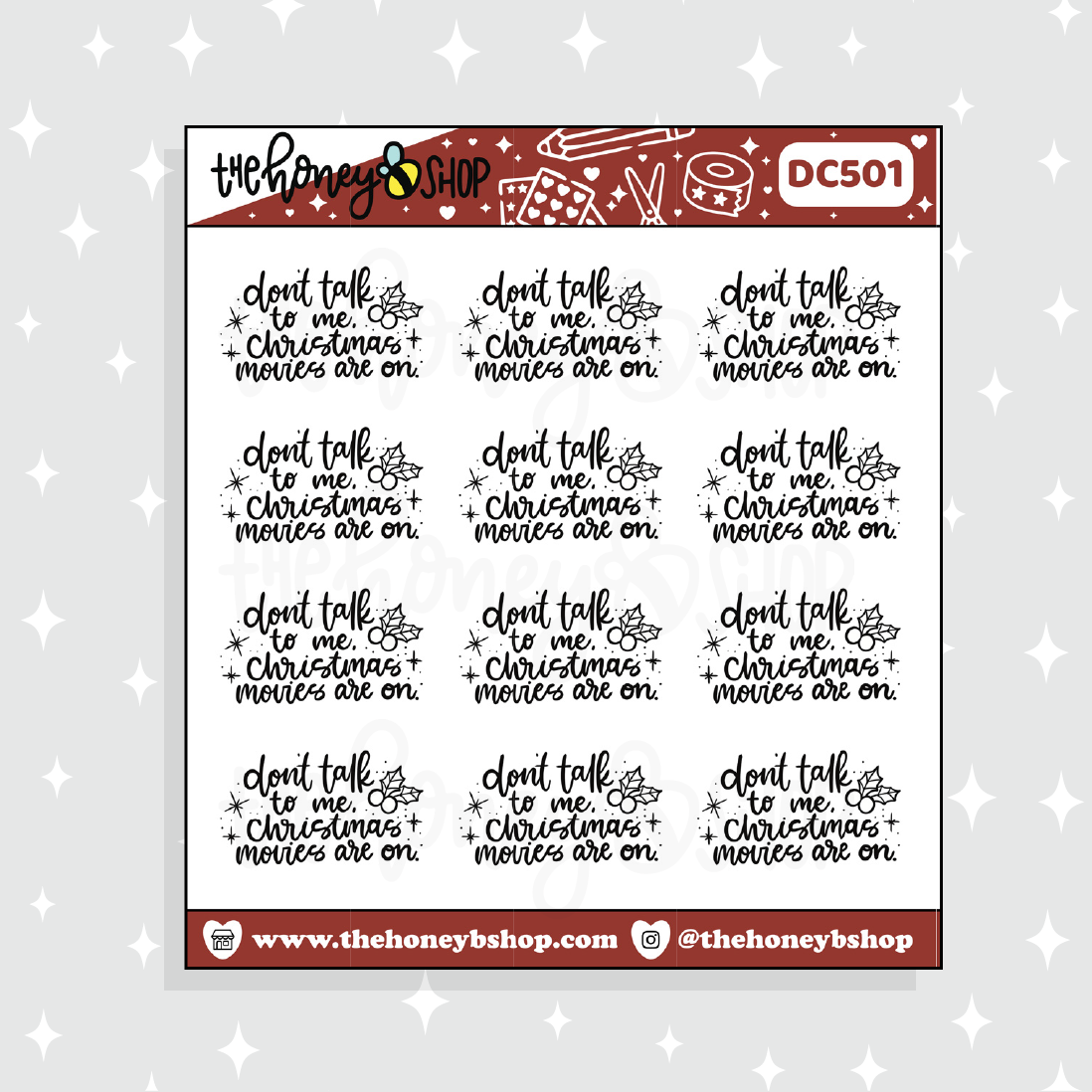 Don't Talk To Me, Christmas Movies Are On Doodle Sticker