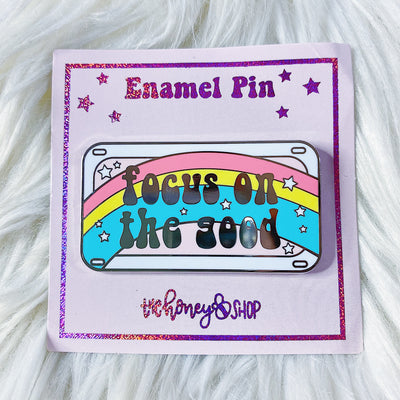 Focus on the Good Enamel Pin